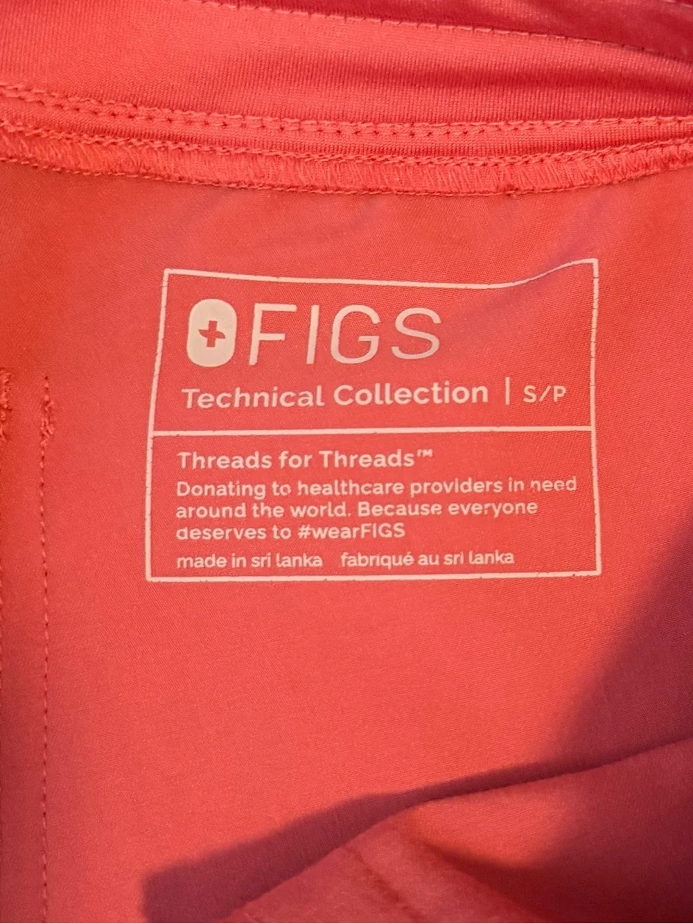 FIGS Coral Scrub Set in Coral Pink - V-Neck Top & Utility Pants - Picture 8 of 10